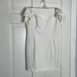 White off the shoulder mini dress